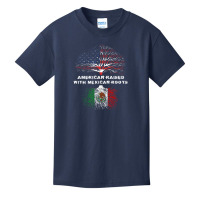 American Raised With Mexican Roots Usa Flag Basic Youth T-shirt | Artistshot