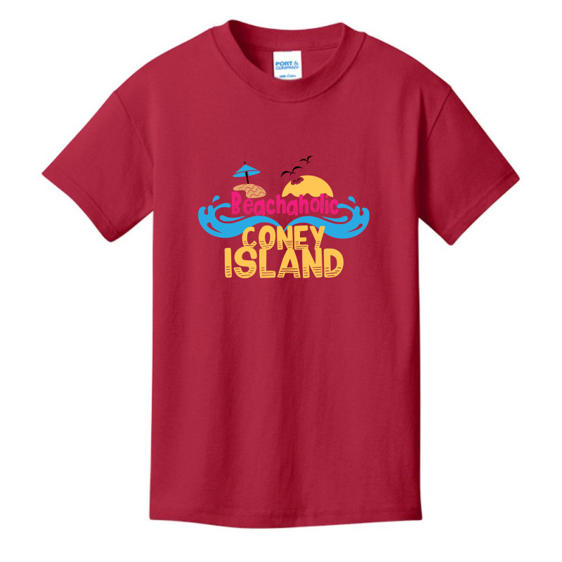 Beachaholic In Coney Island, Usa Basic Youth T-shirt by declangreenwood | Artistshot