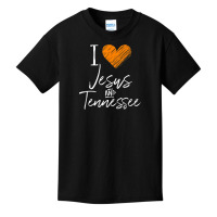 I Love Jesus And Tennessee Shirt Orange Heart Cute Fan Gift Basic Youth T-shirt | Artistshot