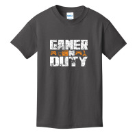 Gamer On Duty Wht Basic Youth T-shirt | Artistshot