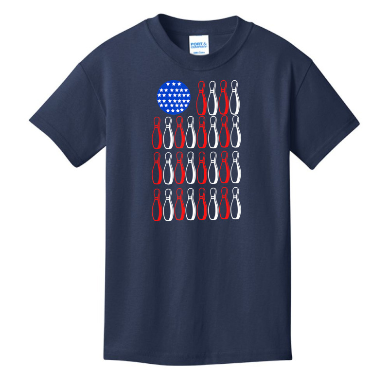 American Flag Patriot Patriotic Strike Sports Bowler Bowling Basic Youth T-shirt by rastyrocl | Artistshot