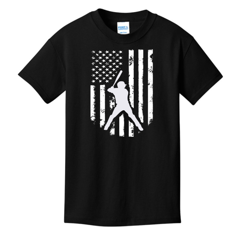 American Usa Flag Baseball  Distressed Hooded Top Gift Basic Youth T-shirt by HANANELArtist | Artistshot