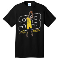 Myles Turner Outline Basic T-shirt | Artistshot