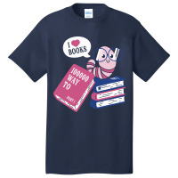 Worm Love Books Basic T-shirt | Artistshot