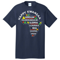 Retro Happy Kwanzaa African Seven Principles Continent Shape T Shirt Basic T-shirt | Artistshot