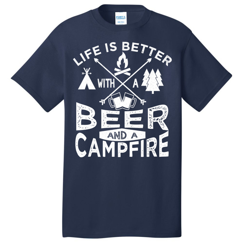 Camping Hoodie Men Women Beer Campfire Graphic Tent Basic T-shirt | Artistshot