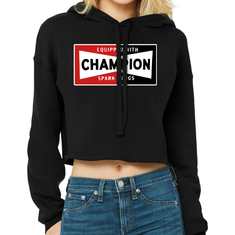 Champion cropped hoodie discount black