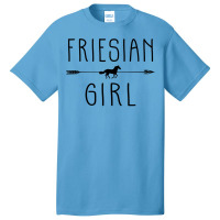 Friesian Horse Girl  Gifts Horses Lover Riding Racing Basic T-shirt | Artistshot