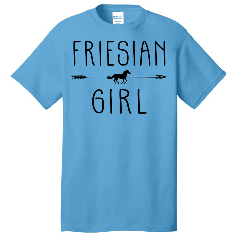 Friesian Horse Girl  Gifts Horses Lover Riding Racing Basic T-shirt by Rhonda | Artistshot