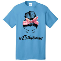 Esthetician Messy Bun Hair Bandana Aesthetician Beautician 11 Basic T-shirt | Artistshot