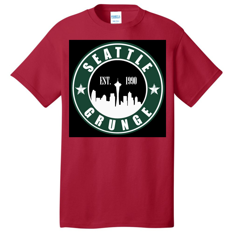 Seattle Grunge Poster Nature Basic T-shirt by vulumagelsyh | Artistshot