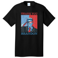 Thank You Brandon Usa Flag Glasses Basic T-shirt | Artistshot