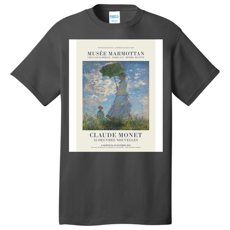 Claude Monet   Woman With A Parasol   Madame Monet And Her Son Basic T-shirt by toufieenteksd | Artistshot