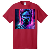 Fille Cyberpunk Fonds Dcran Cyberpunk 4k Oeuvre Cyberpunk Art Conceptu Basic T-shirt | Artistshot