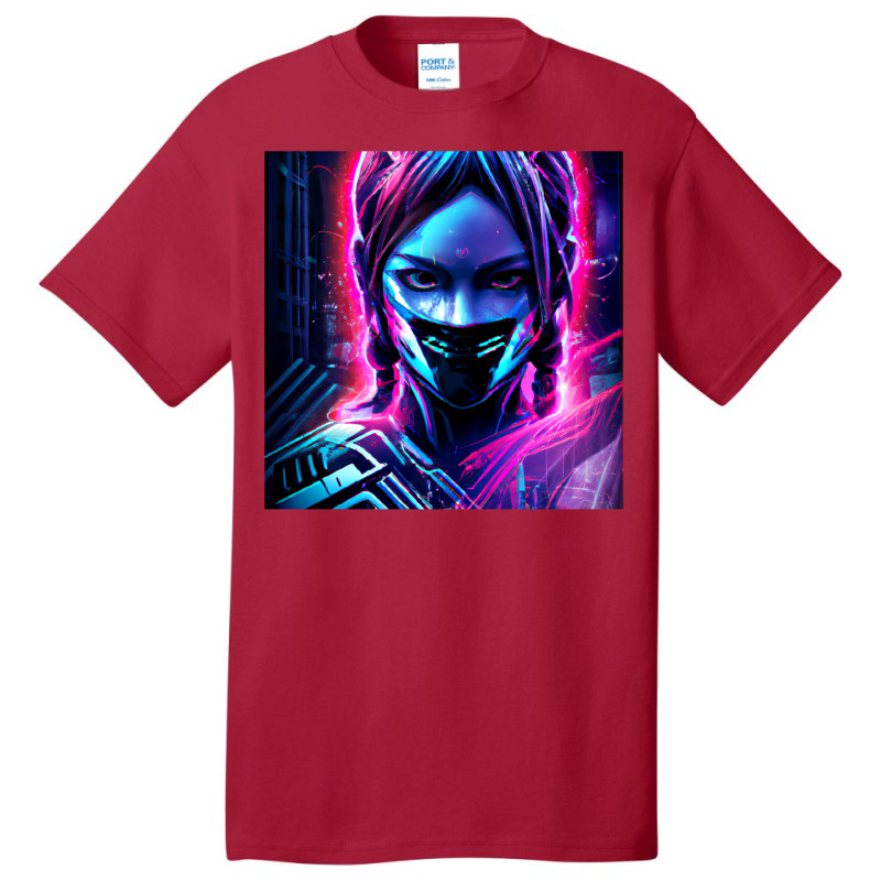 Fille Cyberpunk Fonds Dcran Cyberpunk 4k Oeuvre Cyberpunk Art Conceptu Basic T-shirt | Artistshot