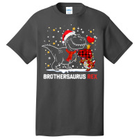 Brothersaurus Brother Dinosaur Christmas Pajamas Trex Family T Shirt Basic T-shirt | Artistshot