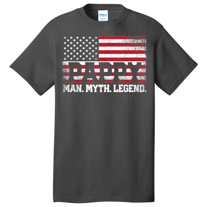 Mens Pappy The Man Myth Legend American Flag Father's Day Gift T Shirt Basic T-shirt | Artistshot