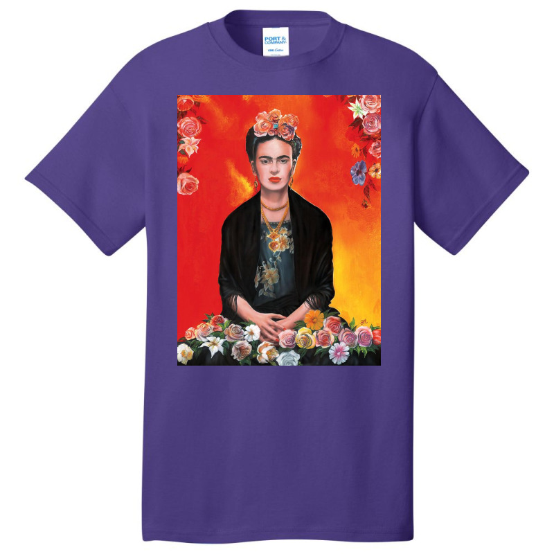 Frida Kahlo Painting Flower Basic T-shirt by kathryndefra | Artistshot