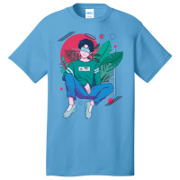 Chilling Anime Boy Tshirt Classique Green Basic T-shirt | Artistshot