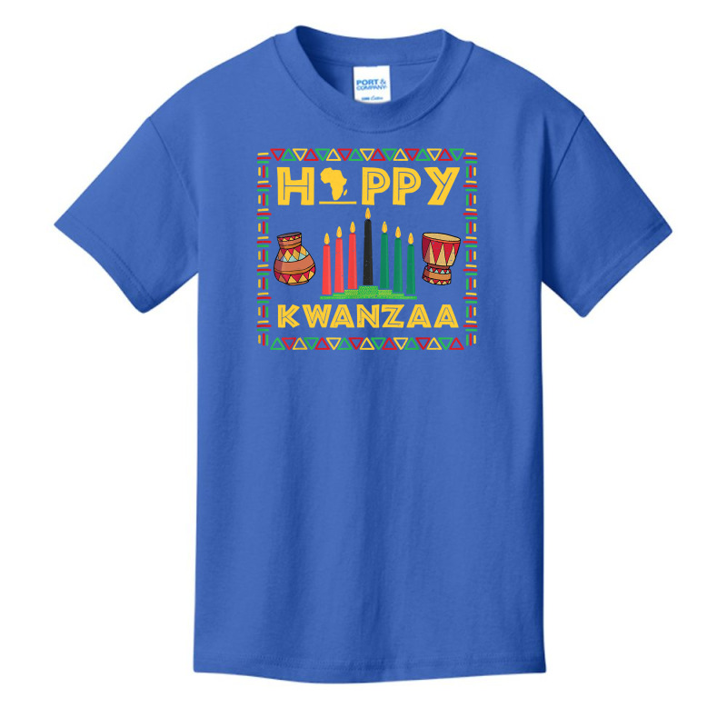 Happy Kwanzaa Kinara Candles Principles African American Long Sleeve T Basic Youth T-shirt by therronjayes | Artistshot