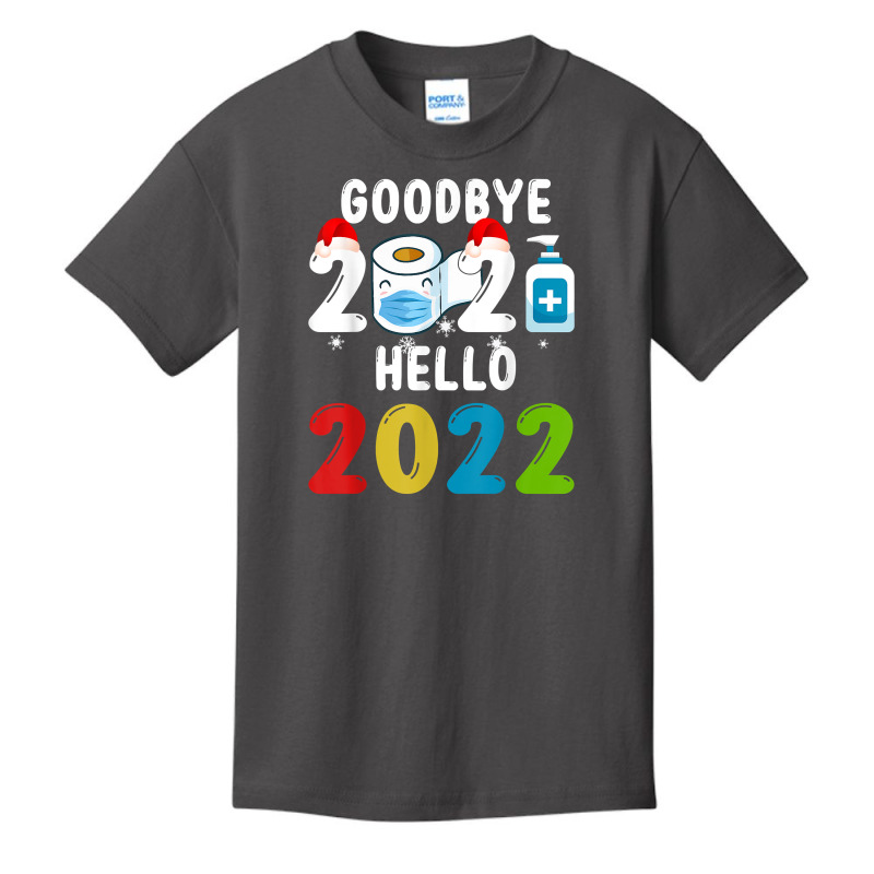 Goodbye 2021 Hello 2022 Santa Hat Mask Syringe New Year Eve T Shirt Basic Youth T-shirt | Artistshot