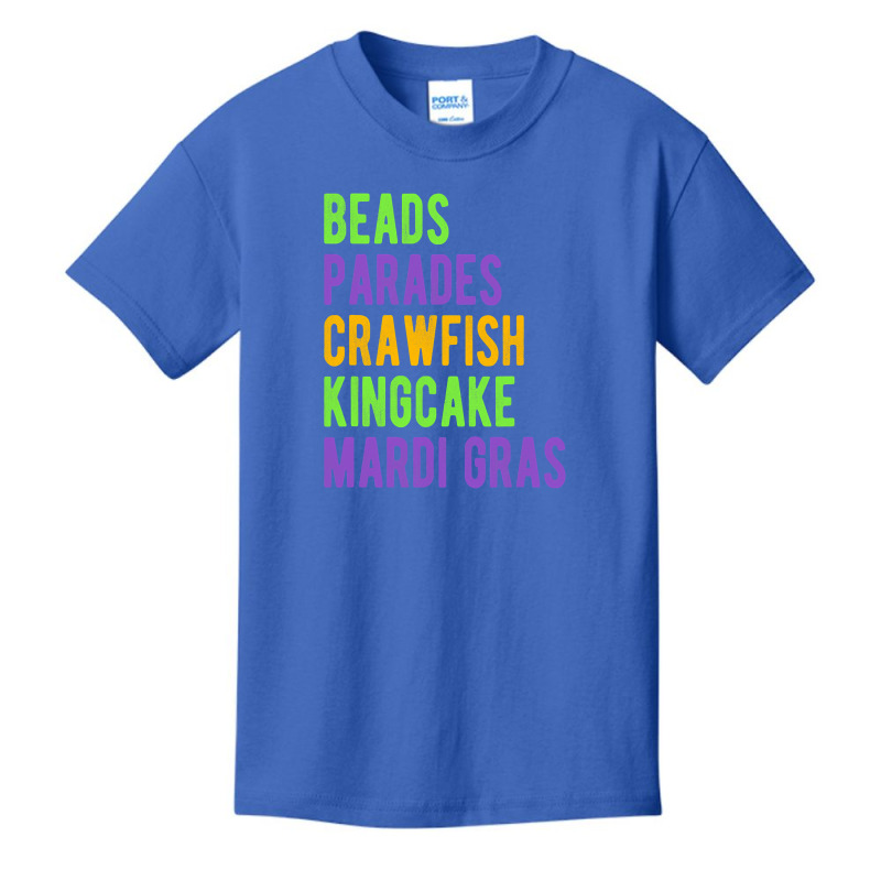 Beads, Parades, Crawfish, Kingcake, Mardi Gras Basic Youth T-shirt | Artistshot