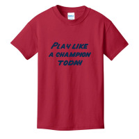 Trending Play Like A Champion Wordmark (navy) Basic Youth T-shirt | Artistshot