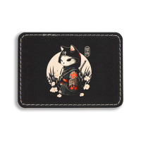 Japanese Samurai Cat Tattoo, Kawaii Ninja Cat Rectangle  Leatherette Patch | Artistshot