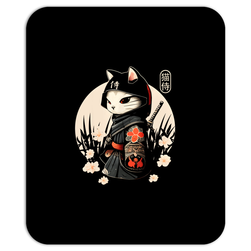 Japanese Samurai Cat Tattoo, Kawaii Ninja Cat Mousepad | Artistshot