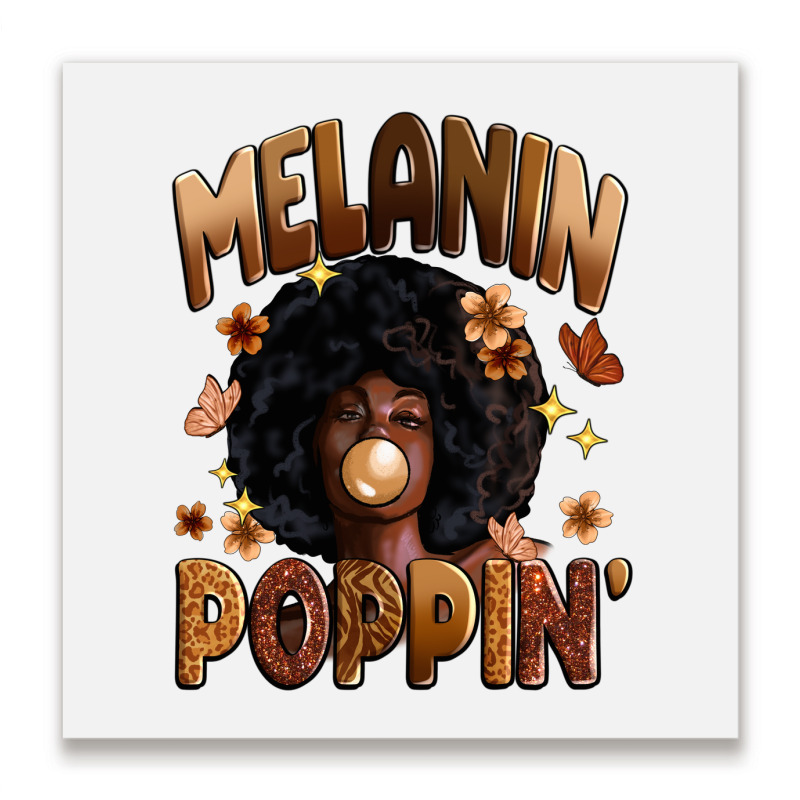 Melanin Poppin Metal Print Square | Artistshot