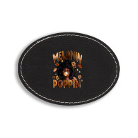 Melanin Poppin Oval Leatherette Patch | Artistshot