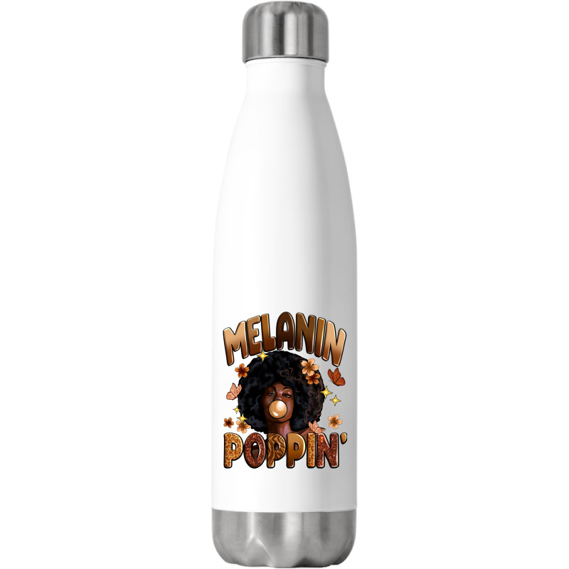 Melanin Poppin Stainless Steel Water Bottle | Artistshot