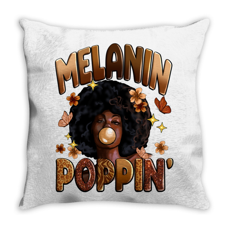 Melanin Poppin Throw Pillow | Artistshot