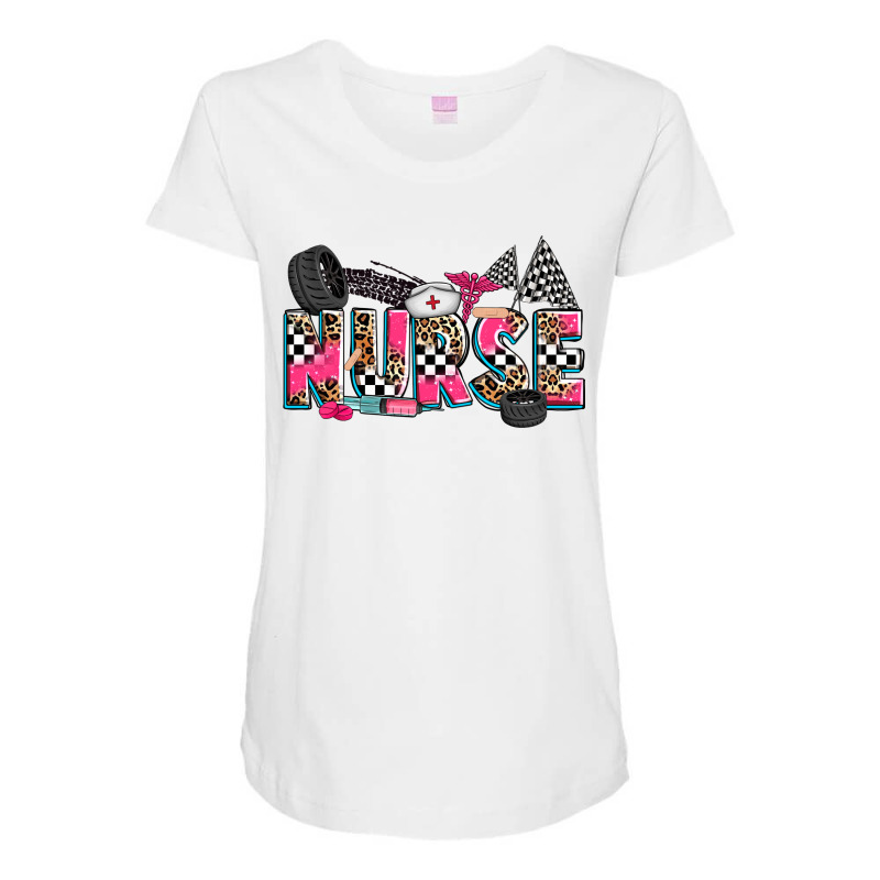 Race Nurse Maternity Scoop Neck T-shirt by Zillion Design Studio | Artistshot