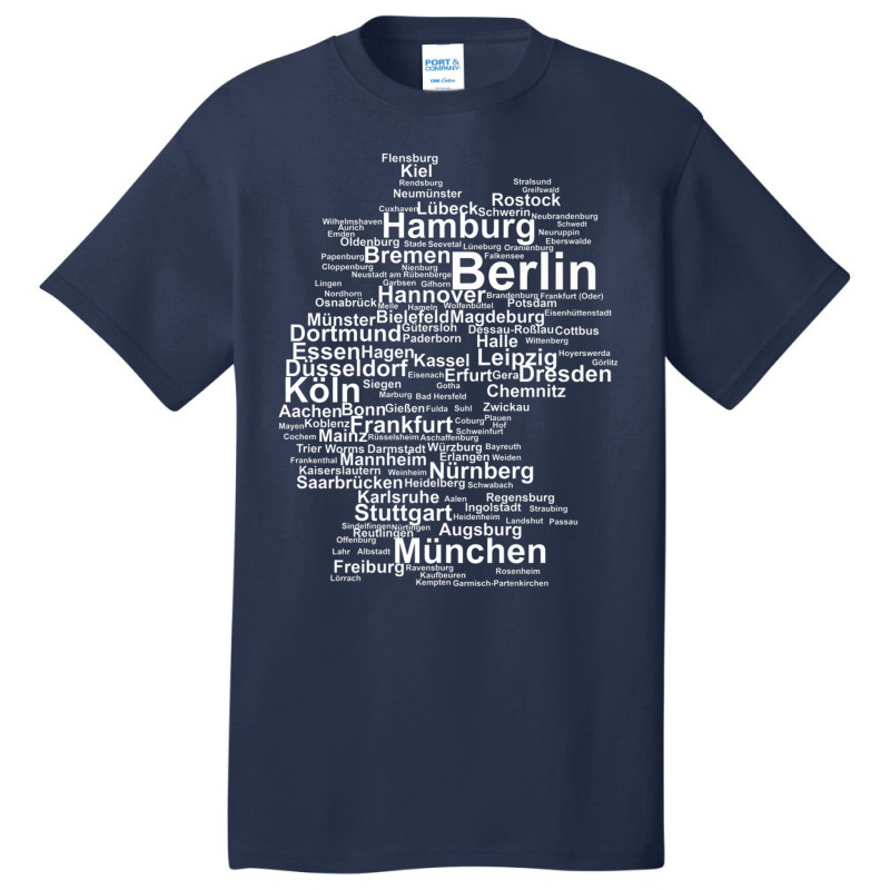 Germany Map Silhouette Towns Cities Berlin Hamburg Travel Premium T Sh Basic T-shirt | Artistshot