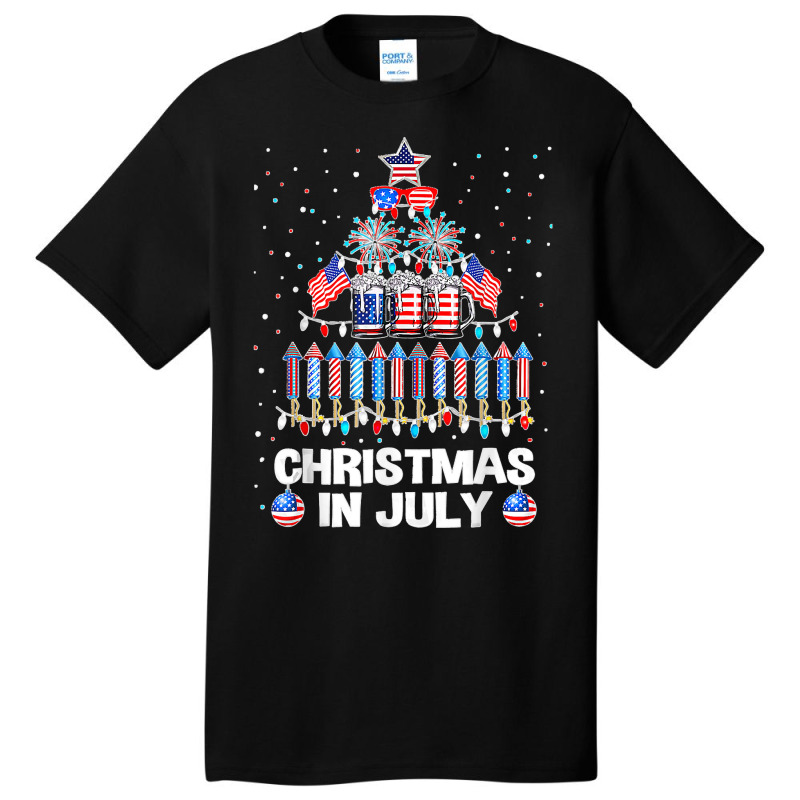 Awesome Beer Xmas Tree Summer For Christmas In July Basic T-shirt | Artistshot