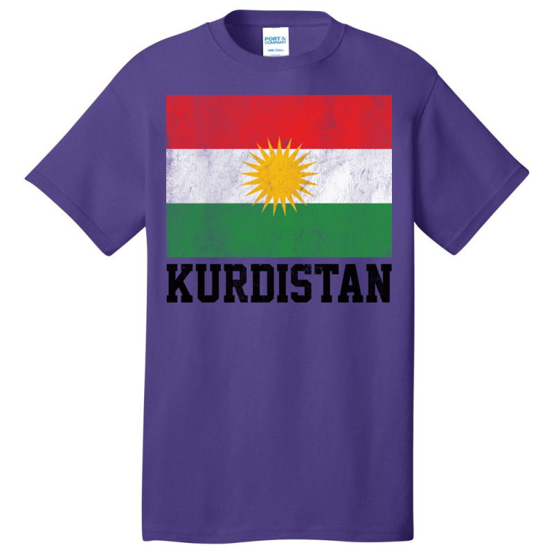 Kurdistan Faded Vintage Style Flag Design Gift Basic T-shirt by SandeeNardi | Artistshot