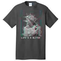 Limited Edition Life's A Glitch Vaporwave 80s 90s Aesthetic Greek Stat Basic T-shirt | Artistshot