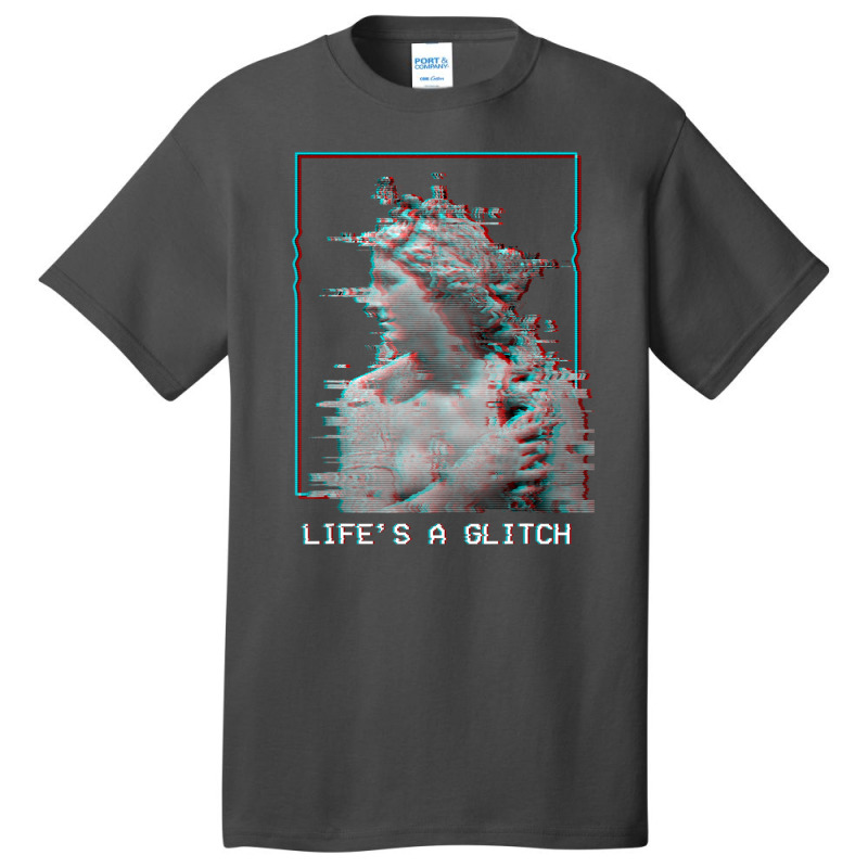 Limited Edition Life's A Glitch Vaporwave 80s 90s Aesthetic Greek Stat Basic T-shirt by haodinhvan1 | Artistshot