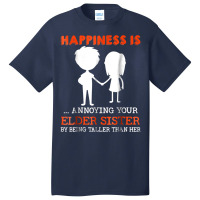 Funny Sibling Gift For Little Brother Shirt Lil Sister T Shirt Basic T-shirt | Artistshot