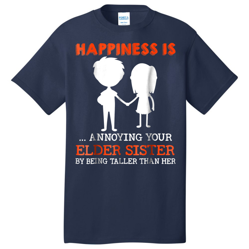 Funny Sibling Gift For Little Brother Shirt Lil Sister T Shirt Basic T-shirt by tawny4okburd | Artistshot