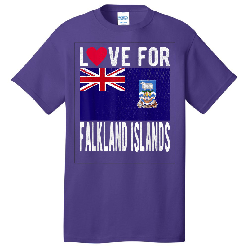 Love For Falkland Islands T Shirt Basic T-shirt by nilda1pr4klauer | Artistshot