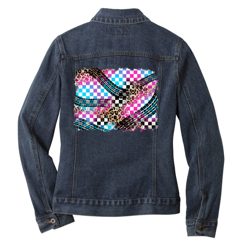 Race Background Ladies Denim Jacket by Zillion Design Studio | Artistshot