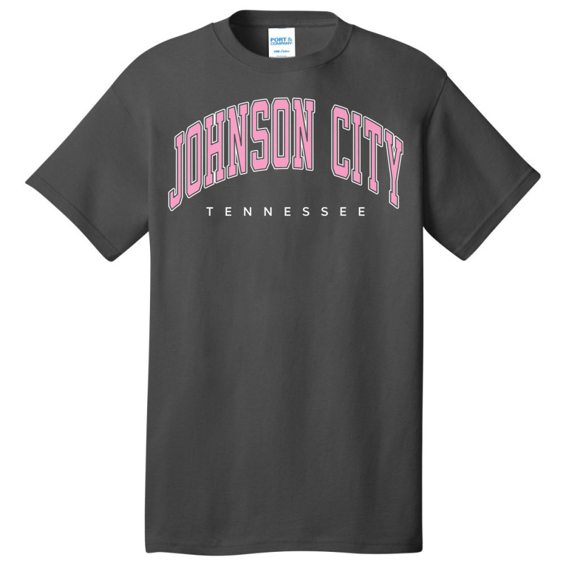 Johnson City Tennessee Tn Varsity Style Pink Text Premium Basic T-shirt by ChristinaMarieCavanaugh | Artistshot