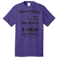 Blessed Is She Who Has Believed Cool Novelty Christian Item Raglan Bas Basic T-shirt | Artistshot