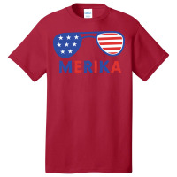 Merika 4th Of July Patriotic American Flag Nature Tumblr Basic T-shirt | Artistshot