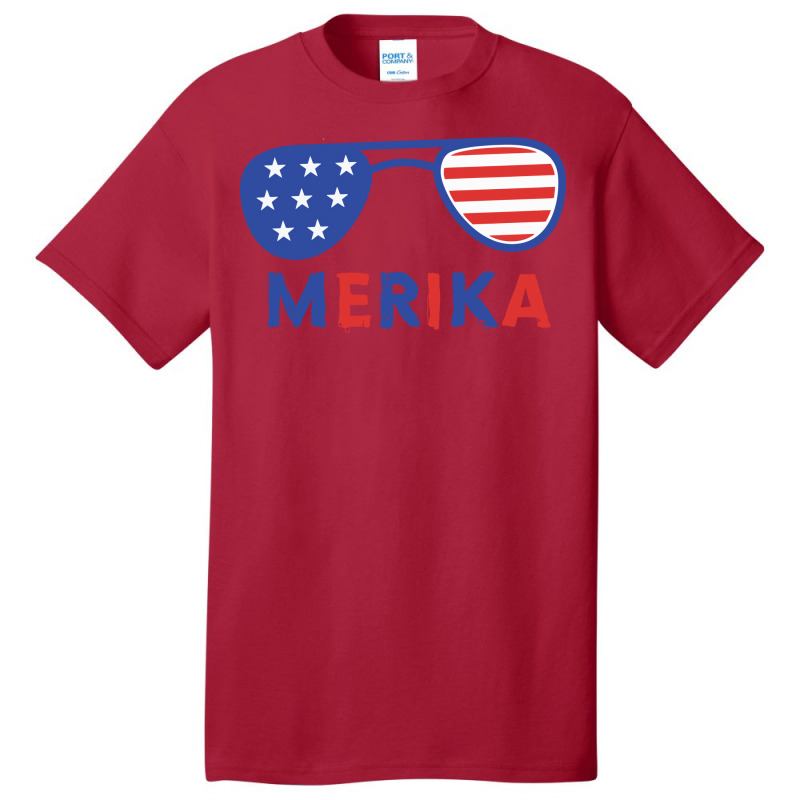 Merika 4th Of July Patriotic American Flag Nature Tumblr Basic T-shirt by hafeesoesoeq | Artistshot