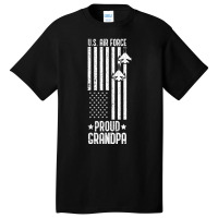 Limited Edition Us Proud Air Force Grandpa With American Flag Veteran Basic T-shirt | Artistshot