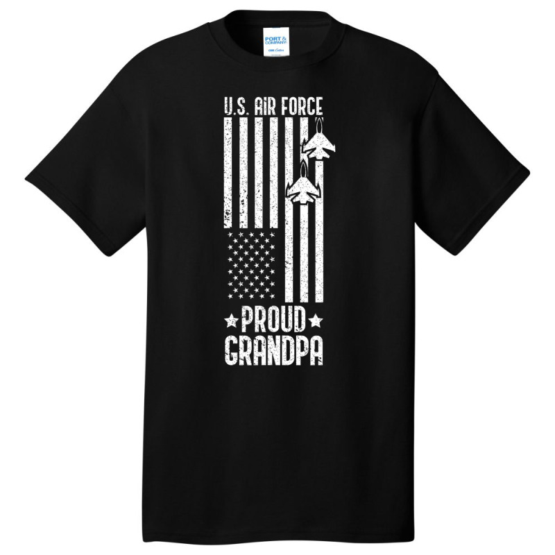 Limited Edition Us Proud Air Force Grandpa With American Flag Veteran Basic T-shirt | Artistshot