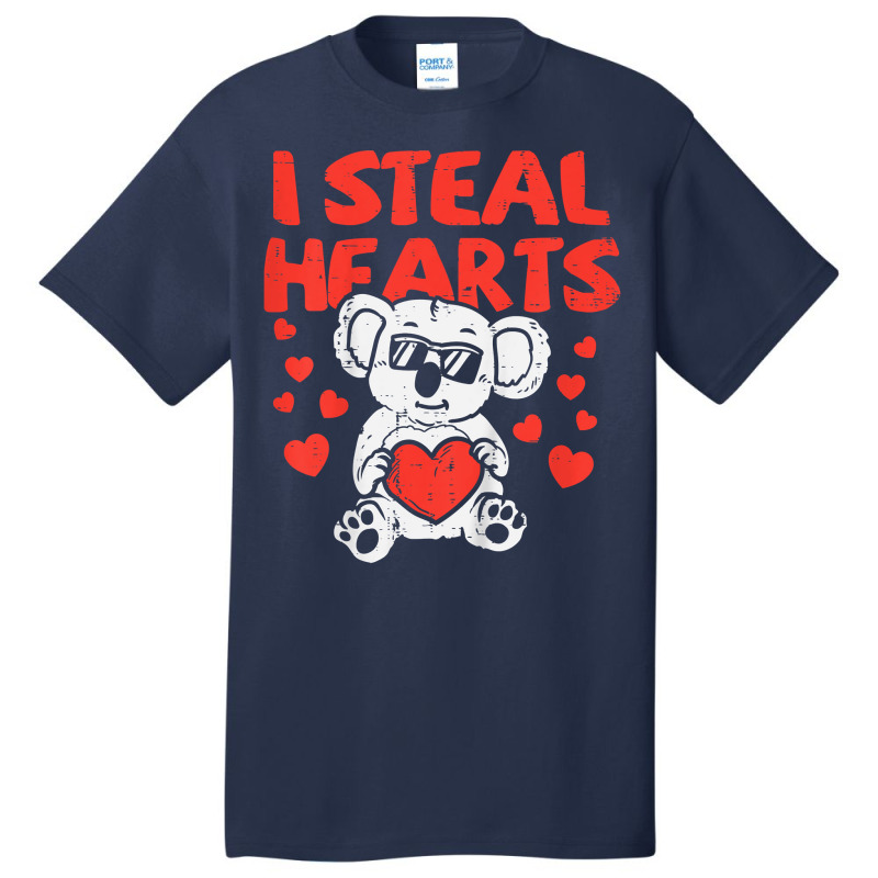 I Steal Hearts T Valentines Day Dinosaur Boys Kid (27) Basic T-shirt | Artistshot